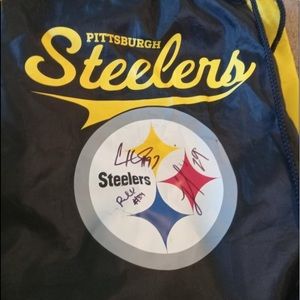 Signed bag by 3 Pittsburgh Steelers and an exclusive Terrell Edmunds bag